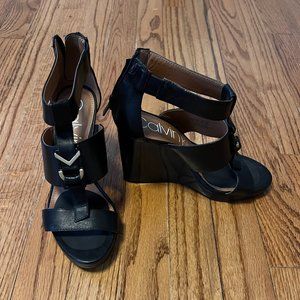 Black Wedge Heel Shoes